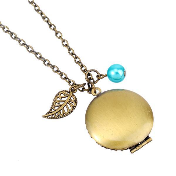 Silver Bronze Plated Leaf Healing Necklace